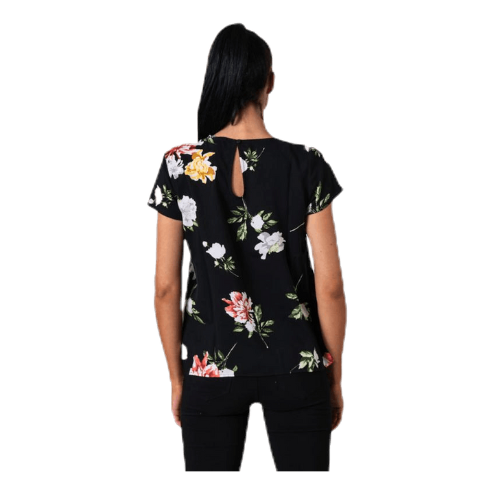First One Ss Aop Top Black