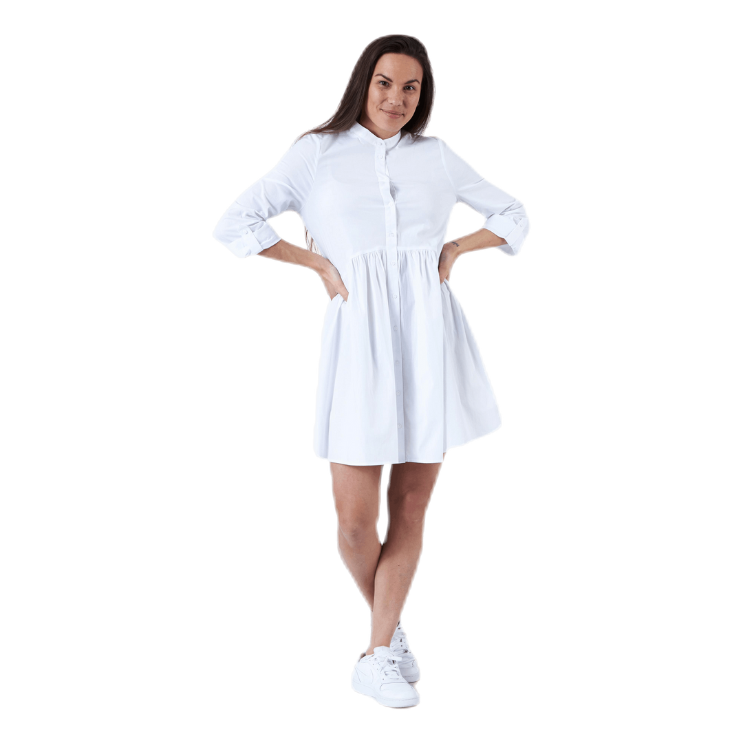 Ditte Life  3/4 Shirt Dress Wvn White