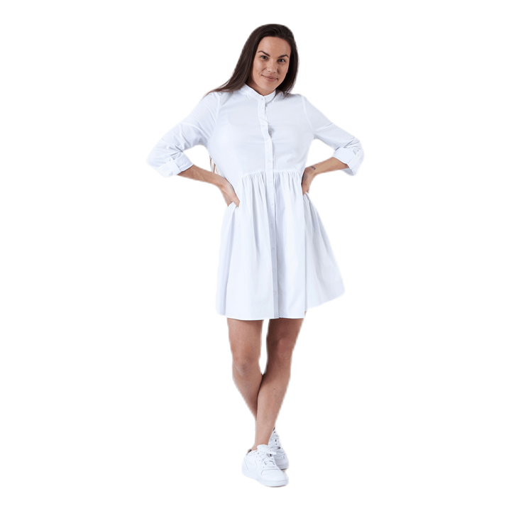Ditte Life  3/4 Shirt Dress Wvn White