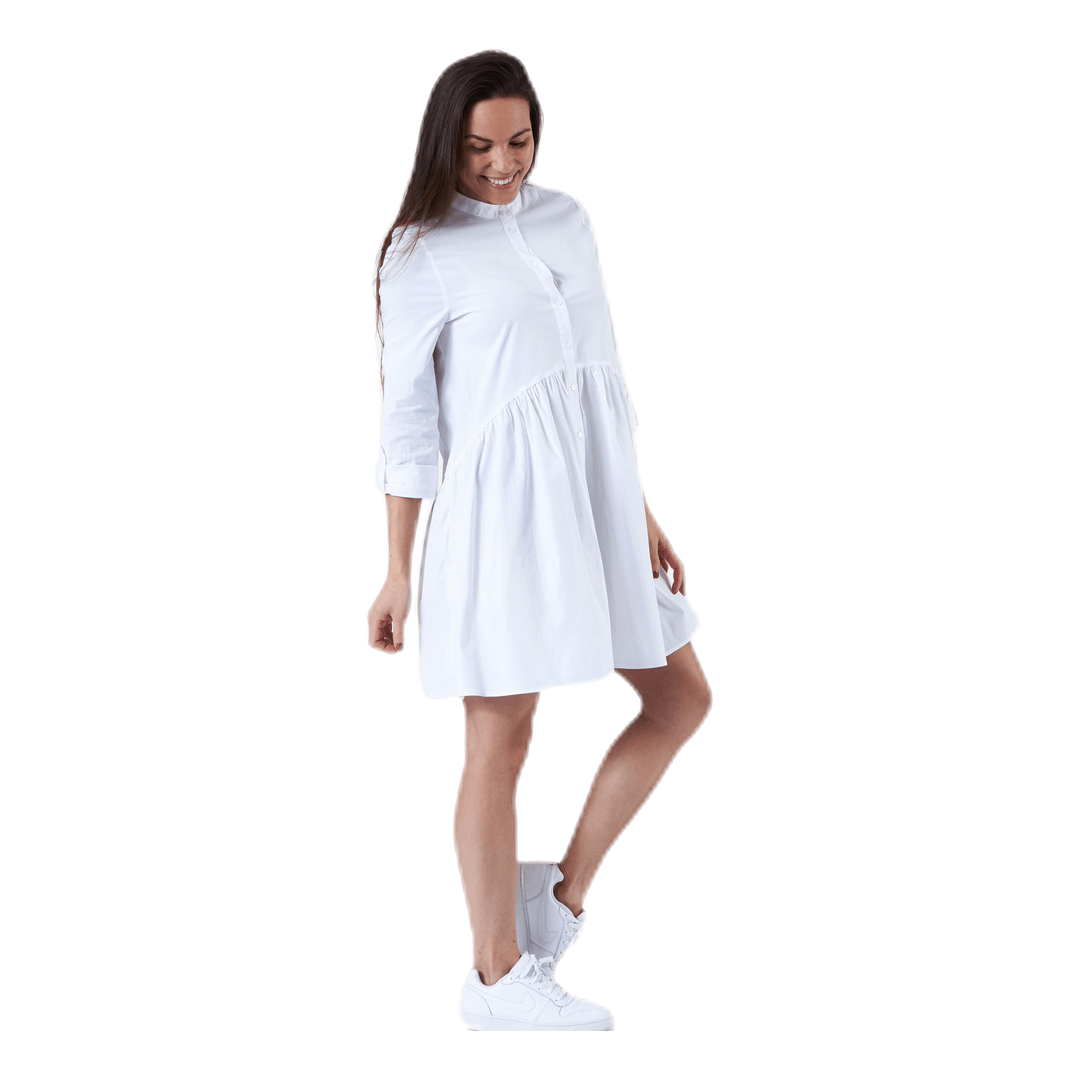 Ditte Life  3/4 Shirt Dress Wvn White
