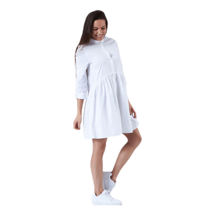 Ditte Life  3/4 Shirt Dress Wvn White