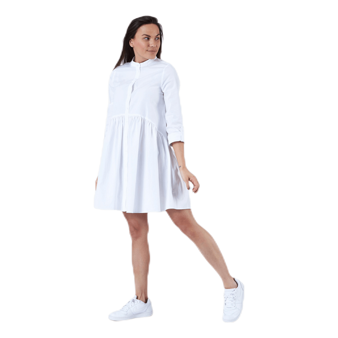 Ditte Life  3/4 Shirt Dress Wvn White
