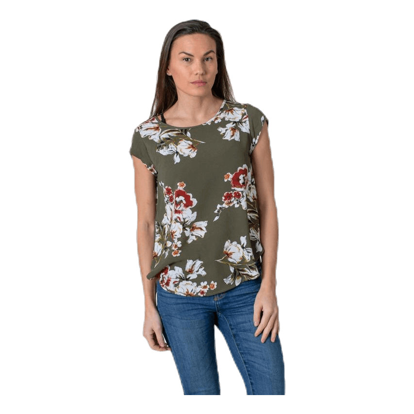 Vic Ss Aop Top Wvn Black