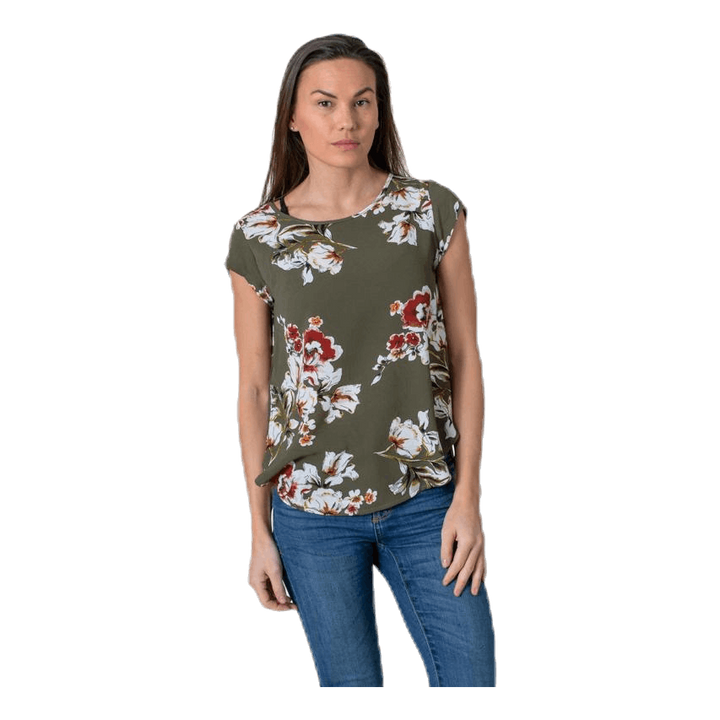 Vic Ss Aop Top Wvn Black