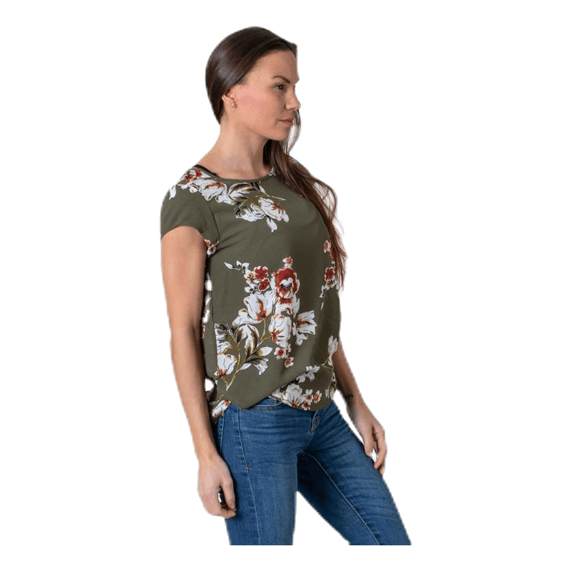 Vic Ss Aop Top Wvn Black