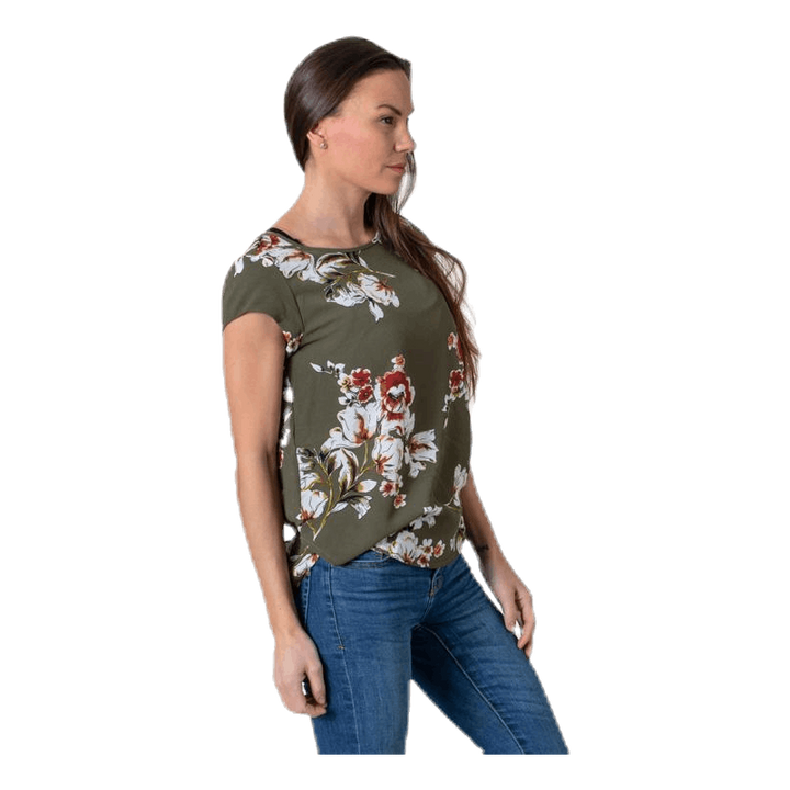 Vic Ss Aop Top Wvn Black