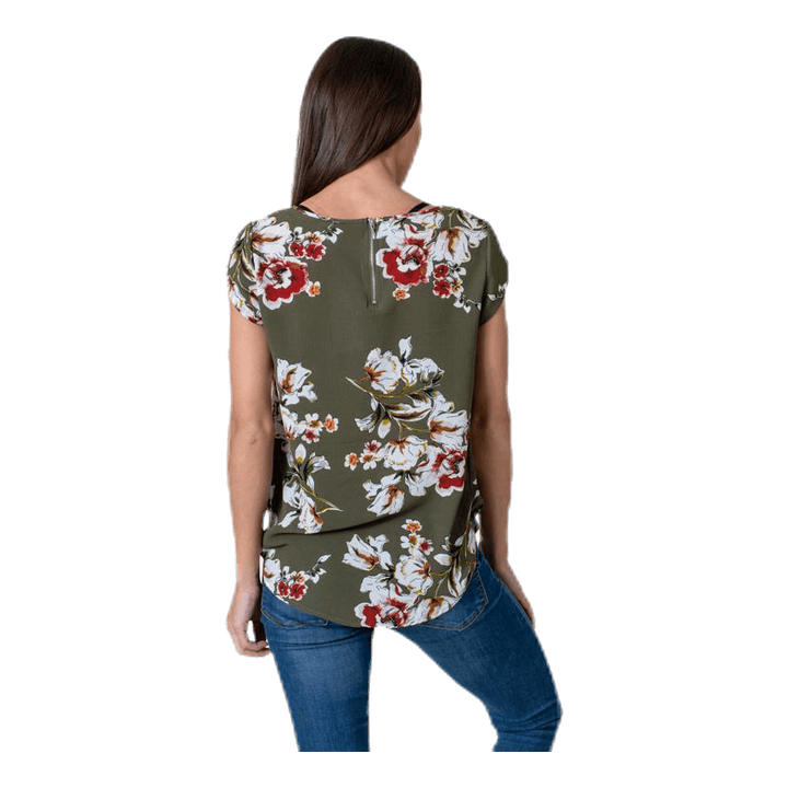 Vic Ss Aop Top Wvn Black