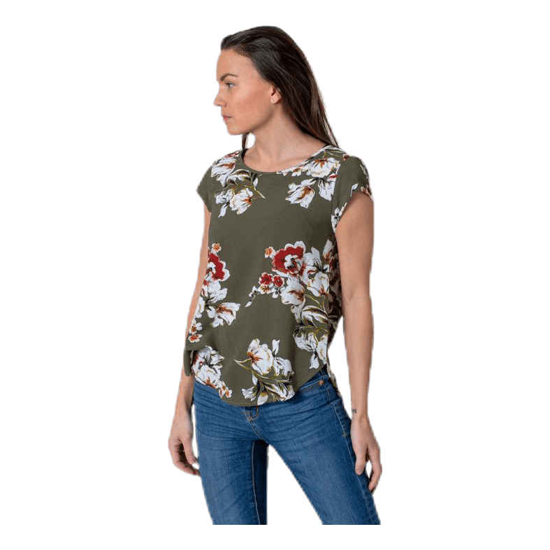 Vic Ss Aop Top Wvn Black