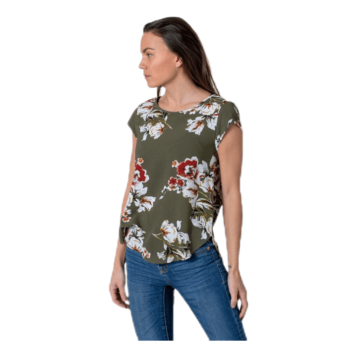 Vic Ss Aop Top Wvn Black