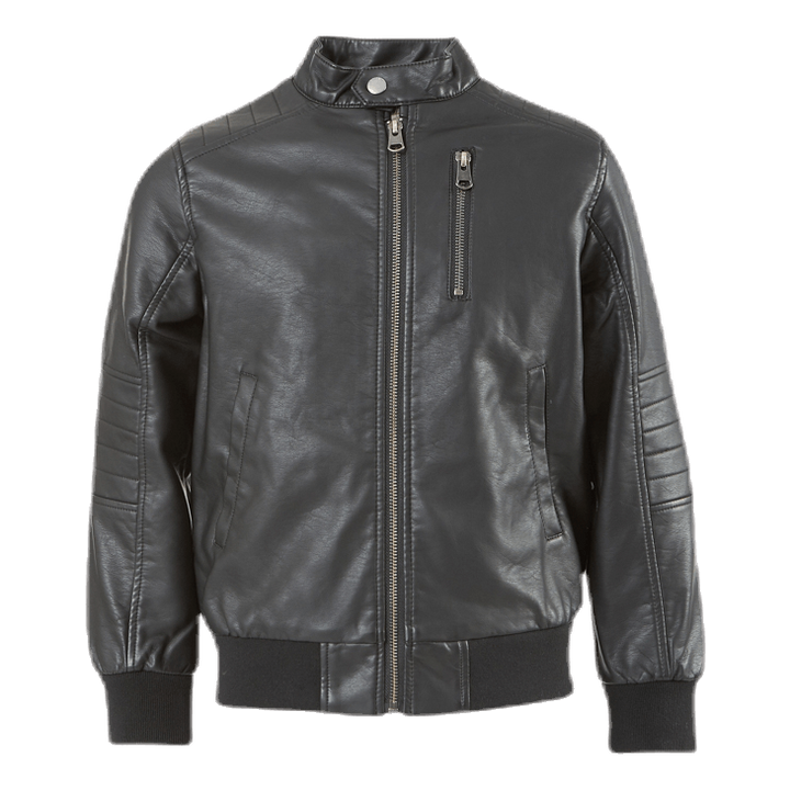 Mike Faux Leather Jacket Black