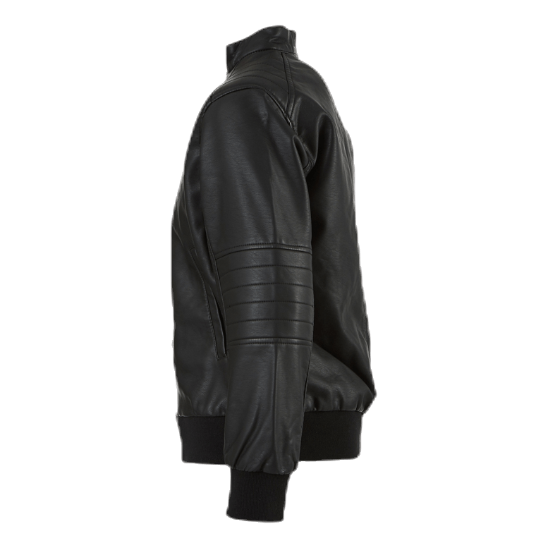 Mike Faux Leather Jacket Black
