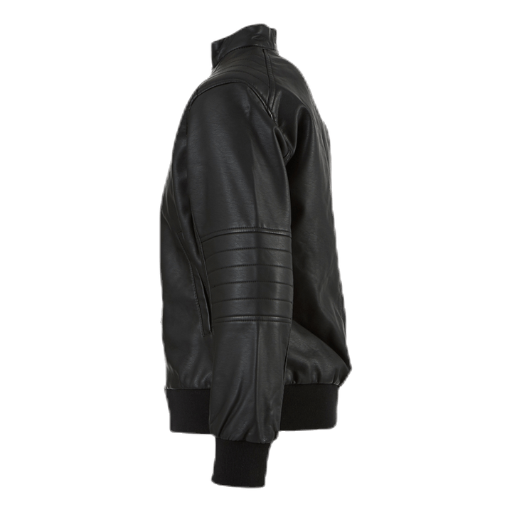 Mike Faux Leather Jacket Black