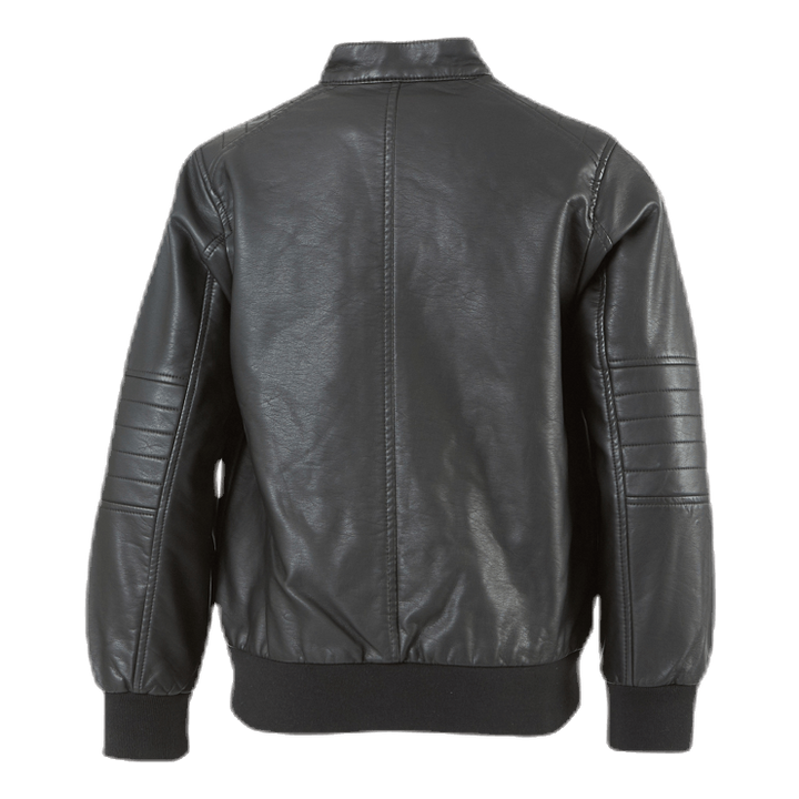 Mike Faux Leather Jacket Black