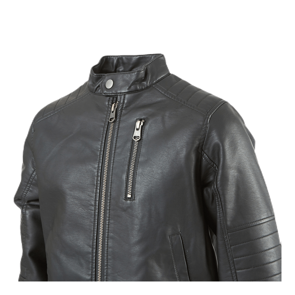 Mike Faux Leather Jacket Black