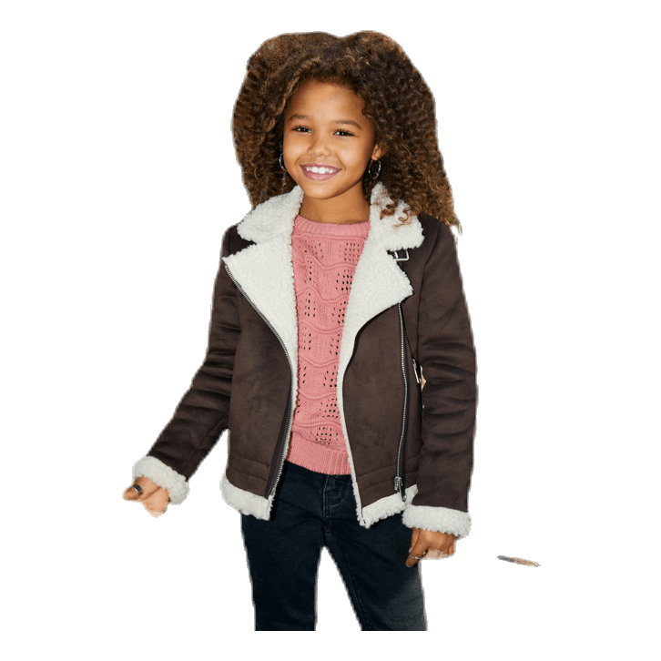 Diana Bonded Aviator Jacket Brown
