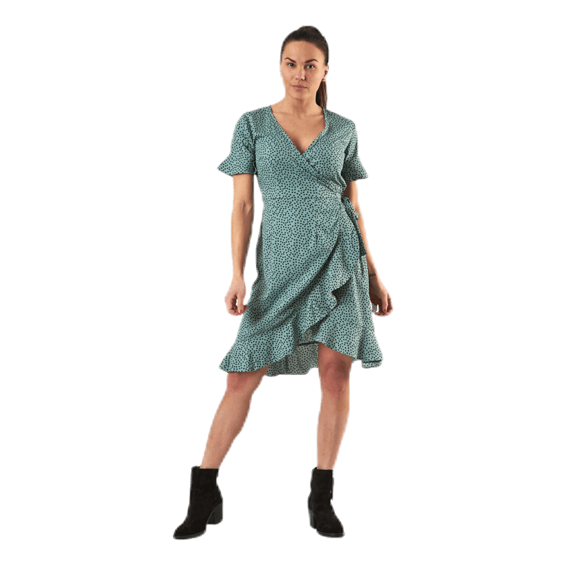 Olivia S/S Wrap Dress Wvn Green
