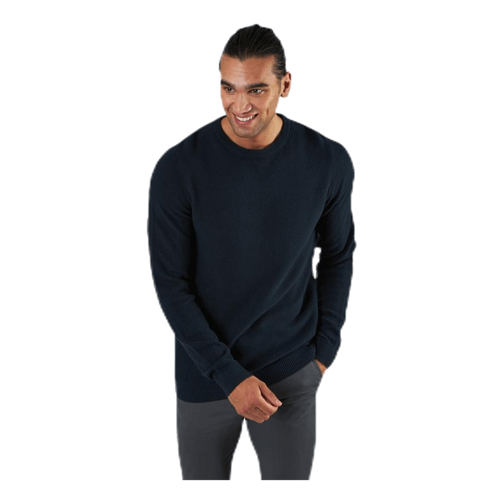 Aaron Knit Crew Neck Blue