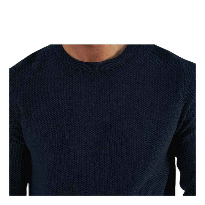 Aaron Knit Crew Neck Blue