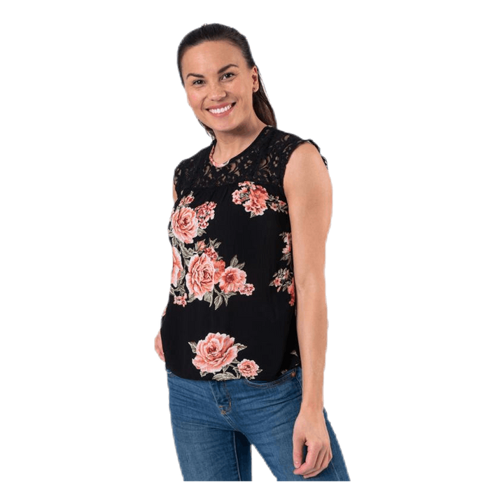 Karmen S/L Top Aop Wvn Black