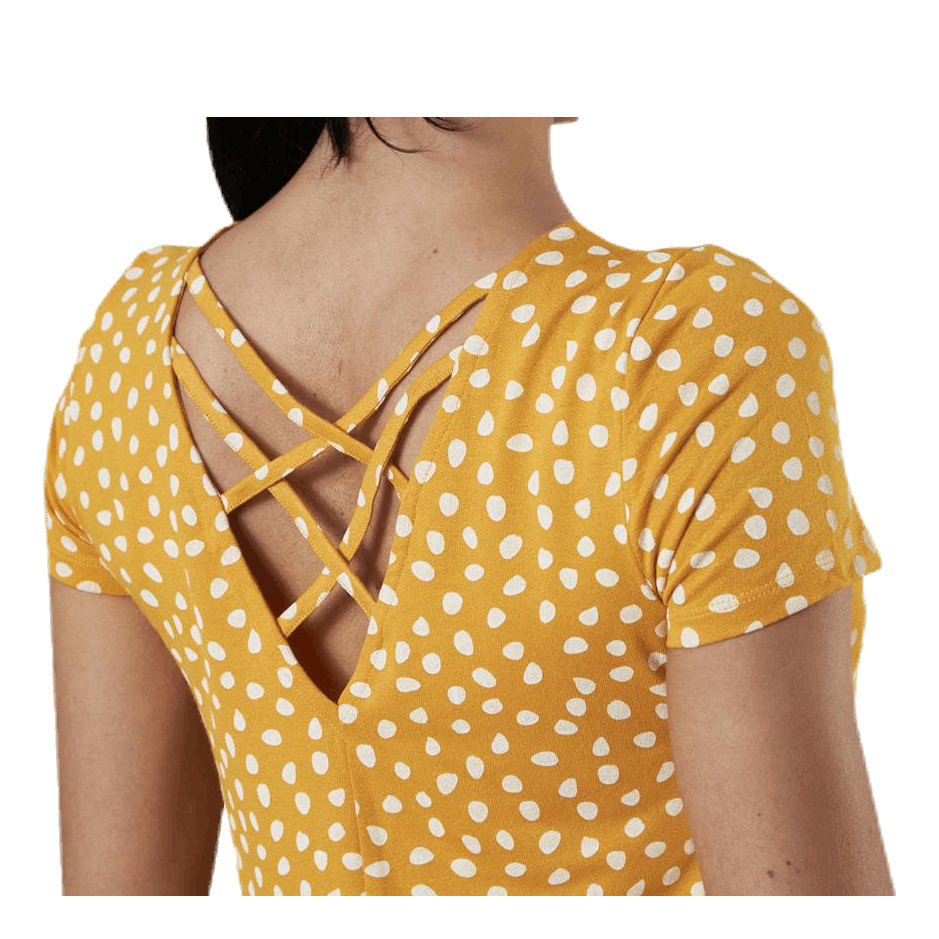 Bera Back Lace Up S/S Dress Yellow