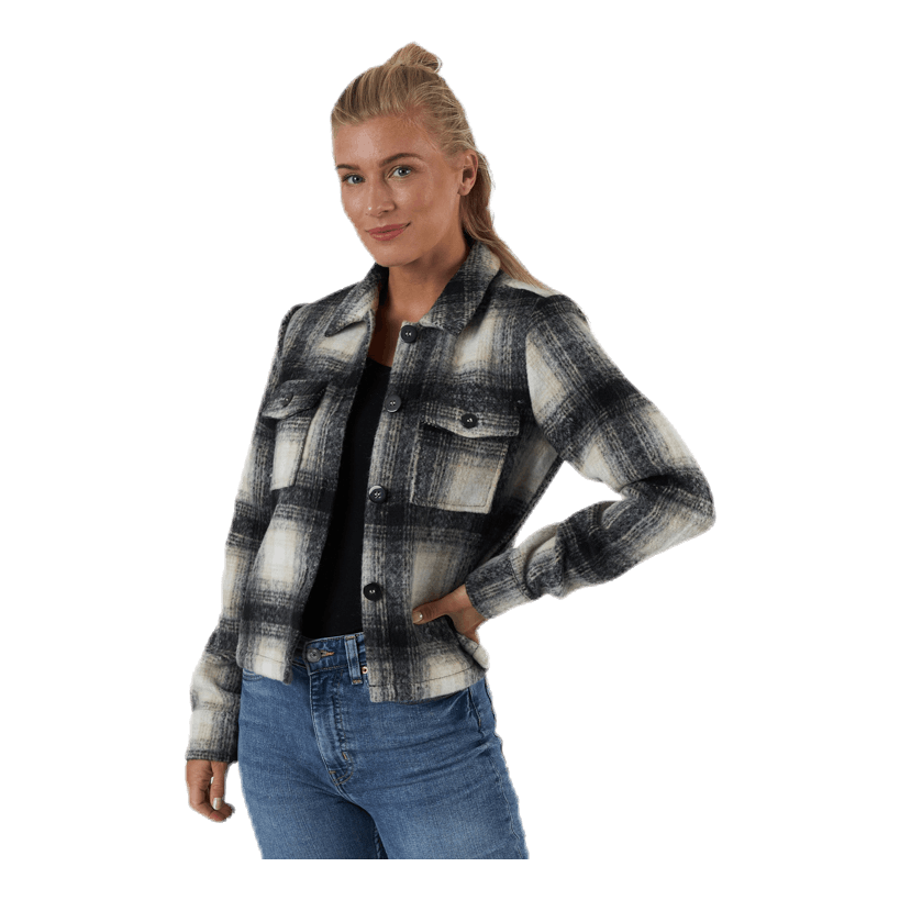 Only Lou Short Check Jacket Cc Otw Grey –