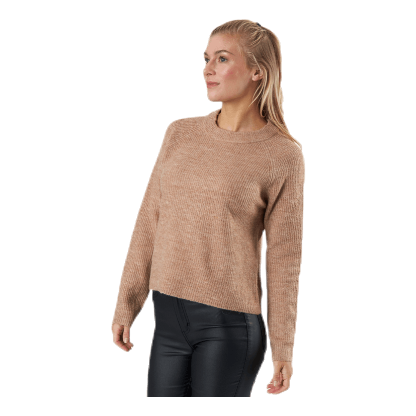 Ellen Ls O-Neck Knit Beige