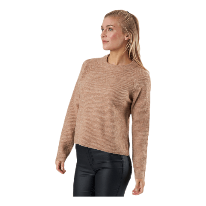Ellen Ls O-Neck Knit Beige