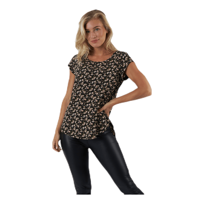 Vic Ss Aop Top Wvn Black