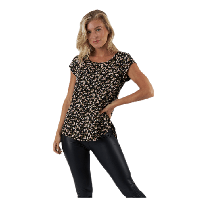 Vic Ss Aop Top Wvn Black