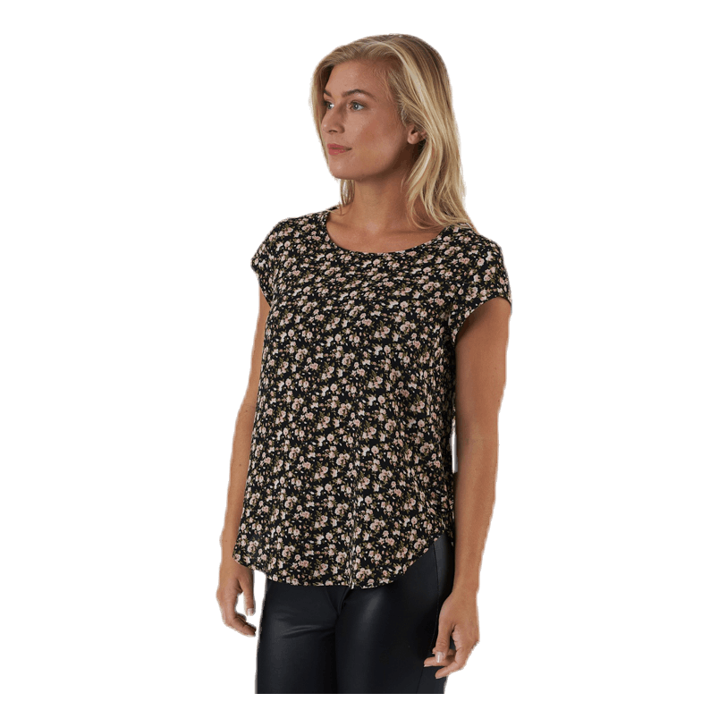 Vic Ss Aop Top Wvn Black