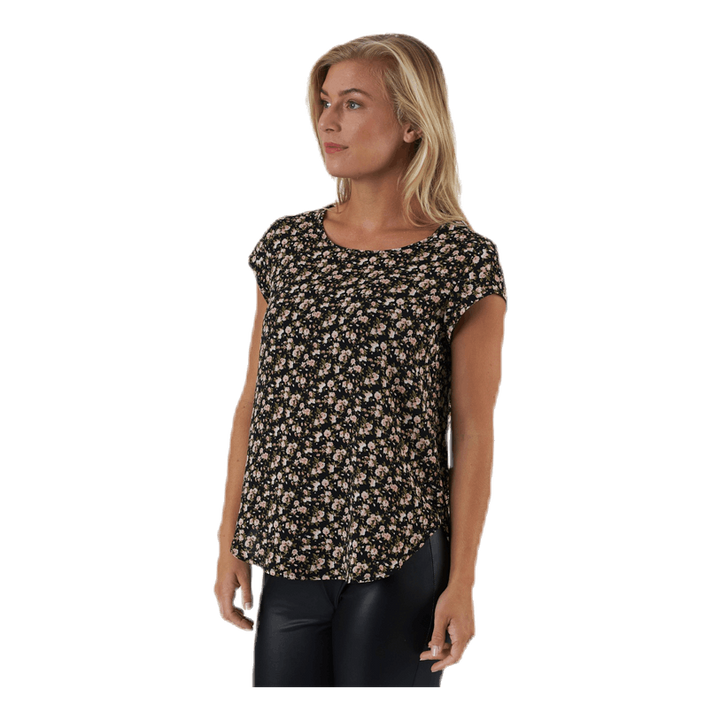 Vic Ss Aop Top Wvn Black