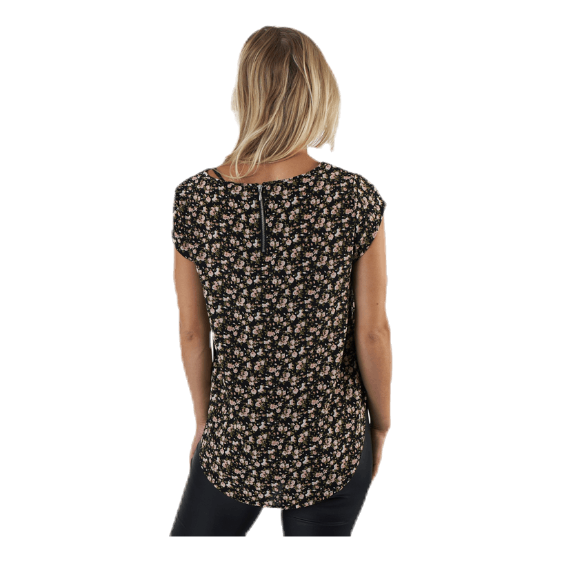 Vic Ss Aop Top Wvn Black