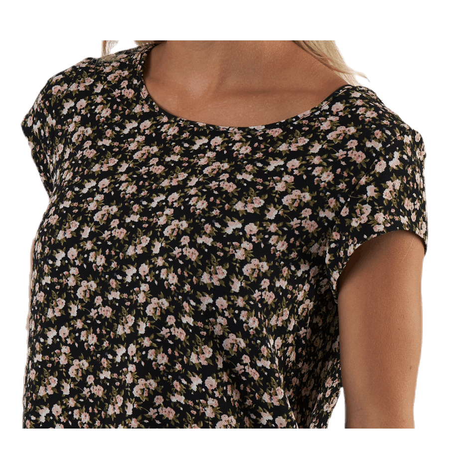 Vic Ss Aop Top Wvn Black