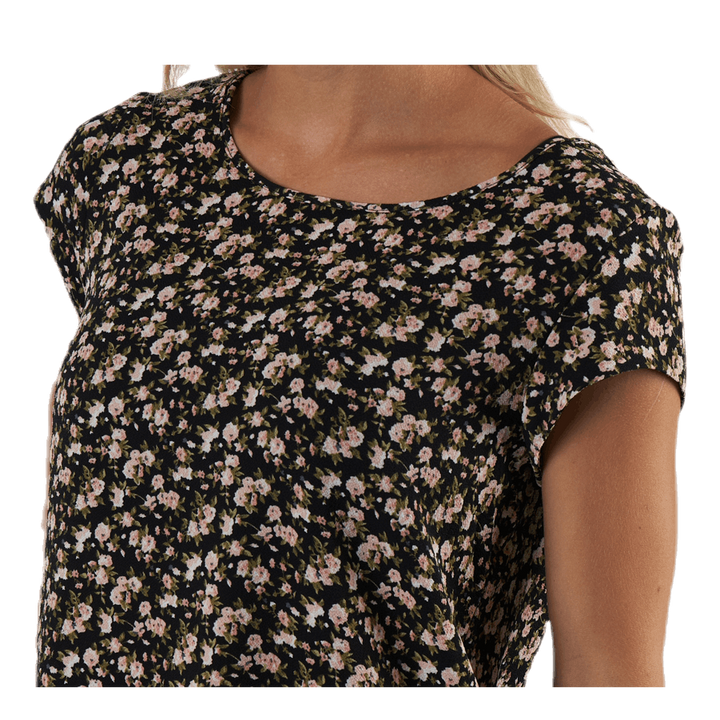 Vic Ss Aop Top Wvn Black