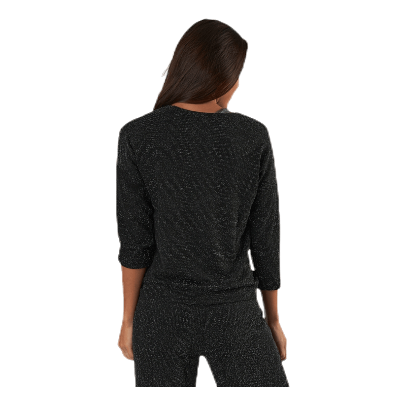 New Queen 3/4 Glitter Top Jrs Black