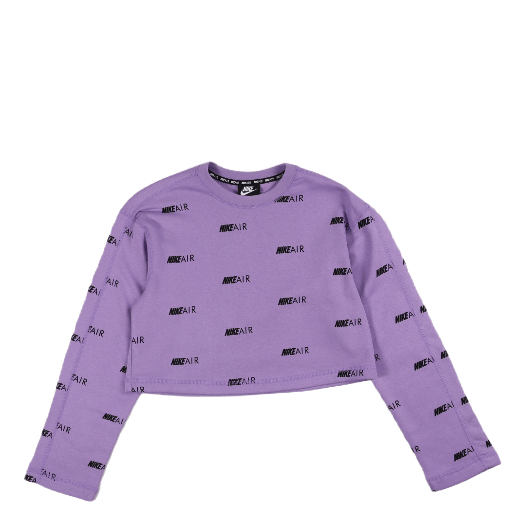 Wmns Printed Fleece Crewneck Pink