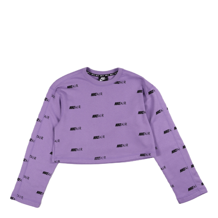 Wmns Printed Fleece Crewneck Pink