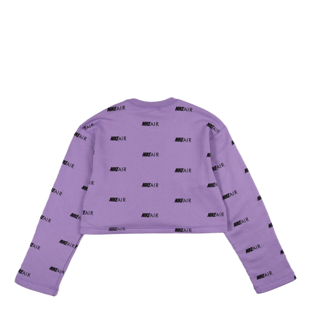 Wmns Printed Fleece Crewneck Pink