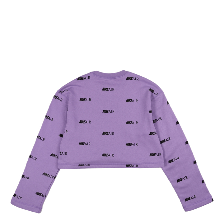 Wmns Printed Fleece Crewneck Pink