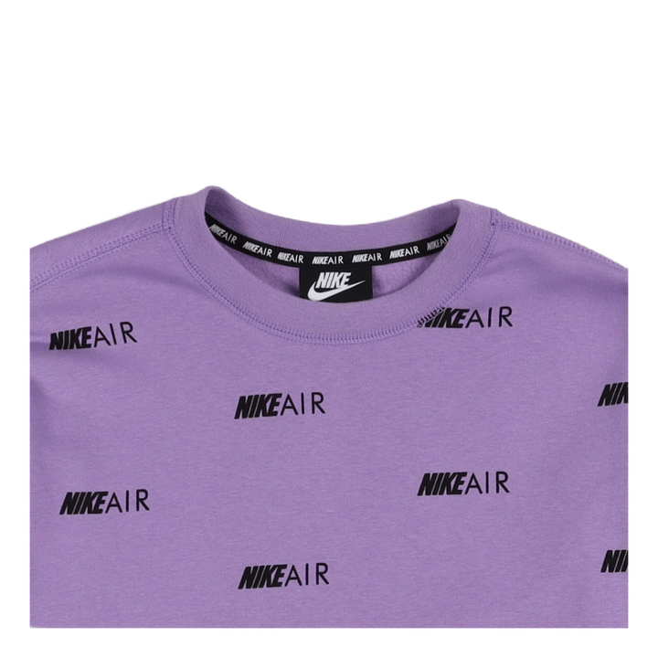 Wmns Printed Fleece Crewneck Pink