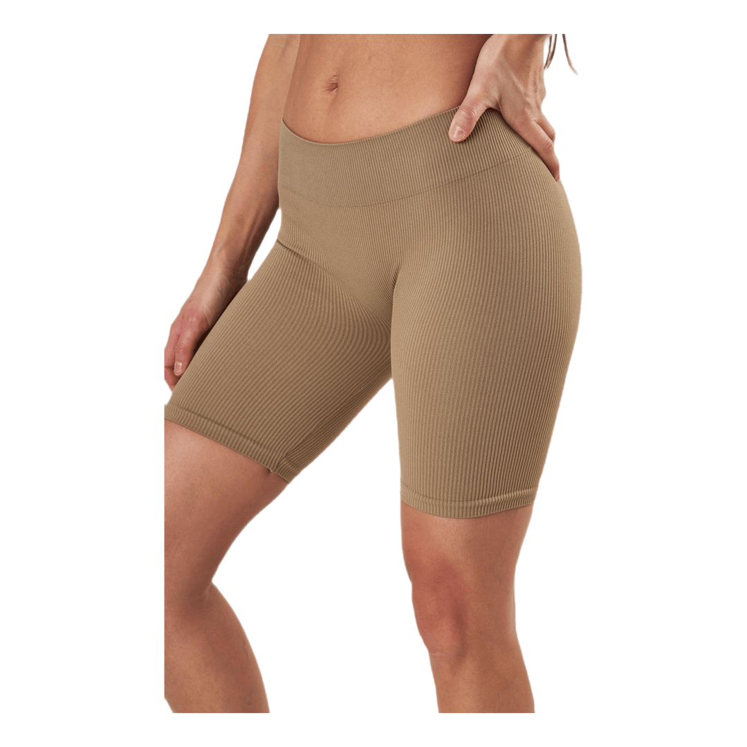 Vicky Rib Seamless Shorts Beige