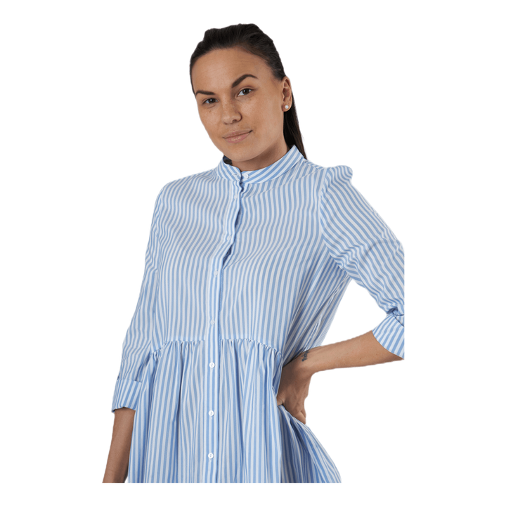 Ditte Life  Stripe 3/4 Dress W White