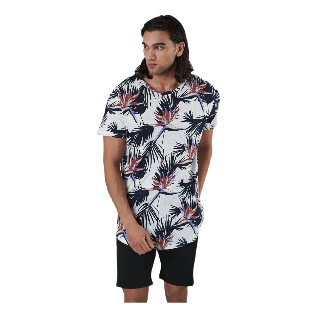 Florall Tee Ss Crew Neck White