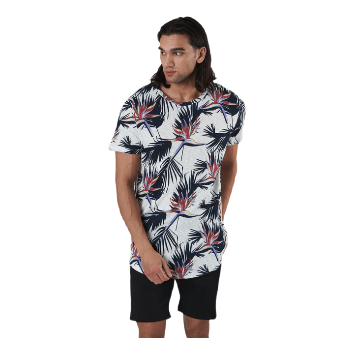 Florall Tee Ss Crew Neck White
