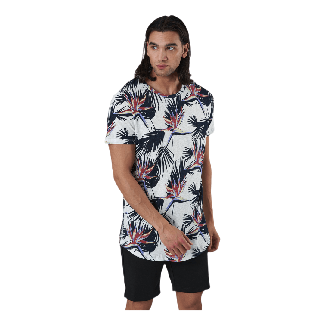 Florall Tee Ss Crew Neck White