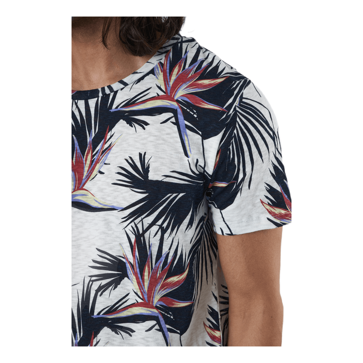 Florall Tee Ss Crew Neck White