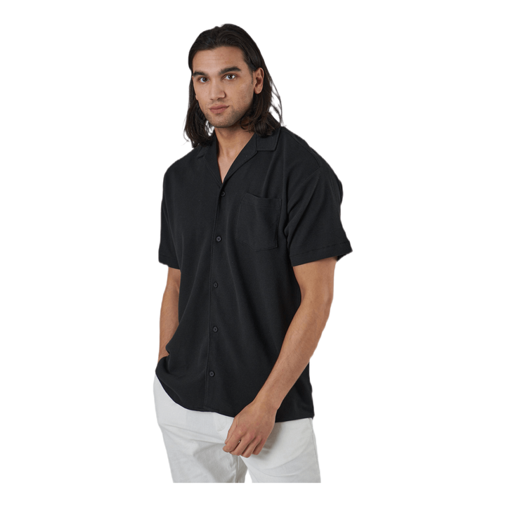 Findus Resort Shirt Ss One Pocket Black