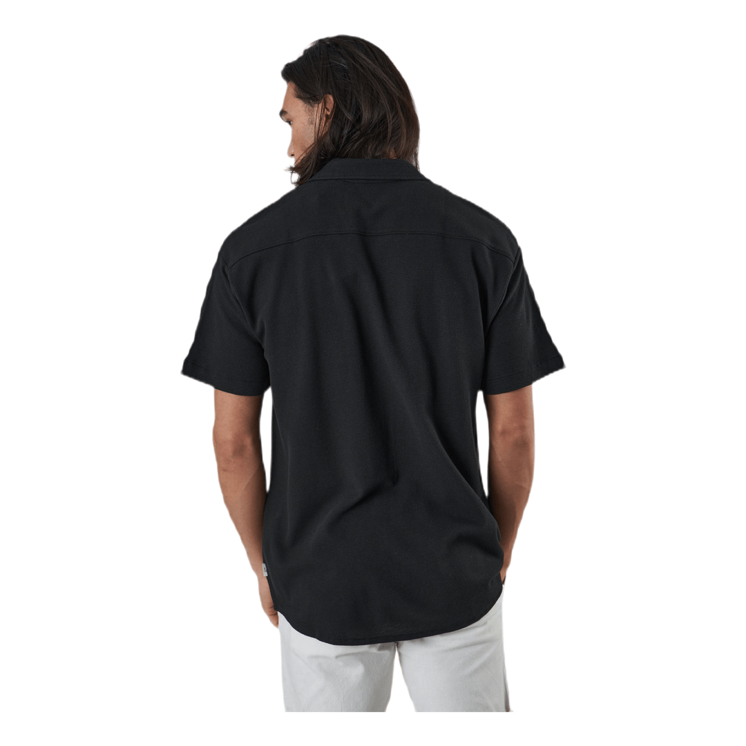 Findus Resort Shirt Ss One Pocket Black