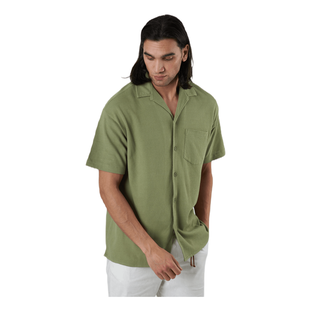 Findus Resort Shirt Ss One Pocket Green
