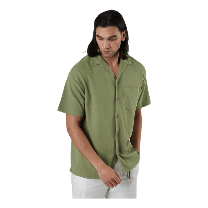 Findus Resort Shirt Ss One Pocket Green